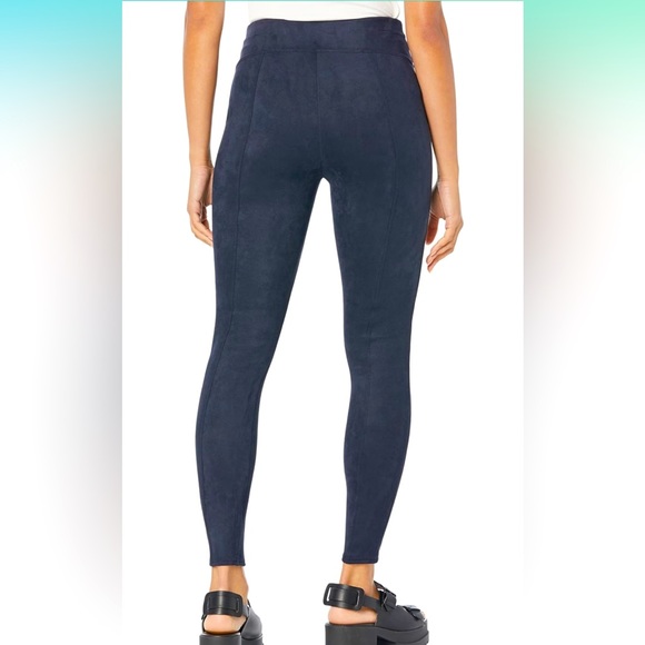SPANX Faux Suede Leggings, classic Navy, size small NWT - Picture 3 of 13